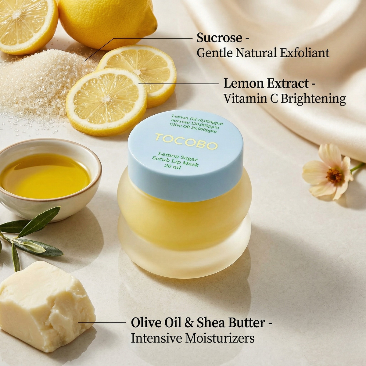 [TOCOBO] Lemon Sugar Scrub Lip Mask (20ml)